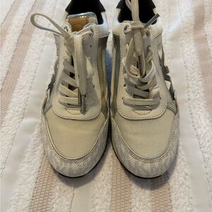 Michael Kors Cream and Silver Sneakers used